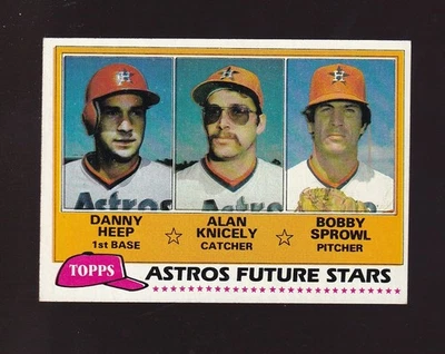 1981 Topps Danny Heep Alan Knicely Bobby Sprowl Rookie #82 Houston Astros - Image 1 of 2