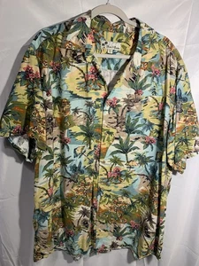 Camisa hawaiana Oliver & Burke manga corta abotonada para hombre talla 2XLT bolsillo - Imagen 1 de 9
