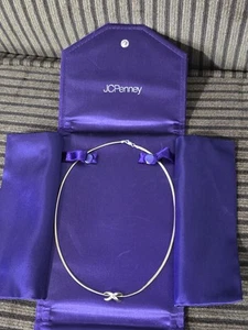 10k White/Yellow Gold Omega Necklace W/ X Pendant. 16" Chain 5.5g, Reversible. - Picture 1 of 9