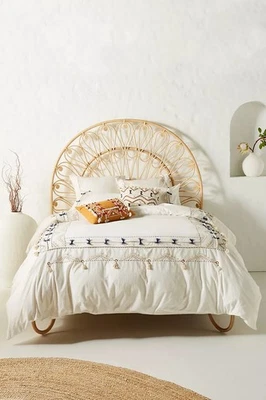 Anthropologie Vineet Bahl Embroidered Romula King Duvet Cover Boho Textured - Image 1 of 4