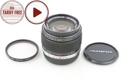 Late Model [Near MINT CLA'd] Olympus OM Zuiko MC 28mm f/2 Camera Lens From JAPAN - Image 1 of 4