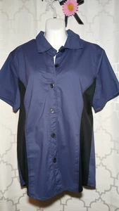 Chefwear Shirt Women’s Large Blue Chef Kitchen Uniform Restaurant Quick Dry  - Picture 1 of 12