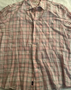 Faherty Herren Xl Leinen Rosa Langarm Hemd mit Knopfleiste - Bild 1 von 5