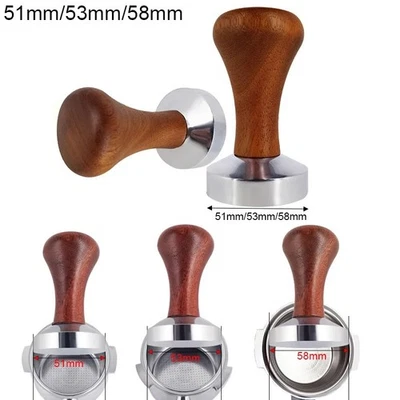 Pressing Pressure Tamper Espresso Coffee Tamper Wood Handle 51mm , 53mm UK STOCK - Image 1 of 4