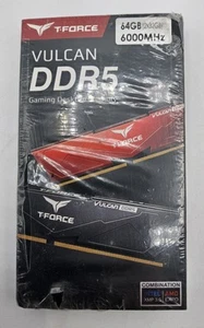 Team T-Force Vulcan 64GB (2 x 32GB) 288-Pin PC RAM DDR5 6000 (PC5 48000) Desktop - Afbeelding 1 van 2