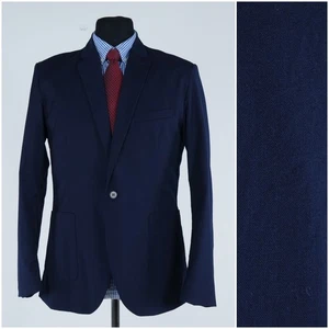 Skinny Blazer 40R UK Size H&M Mens Dark Blue Sport Coat Jacket - Picture 1 of 13
