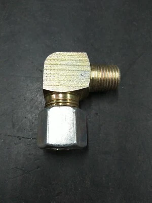 Parker WE10L1/4NPTCF Hydraulic 90° Elbow Compression 10mm OD Tube to 1/4" NPT - Image 1 of 3