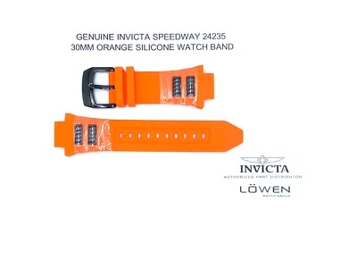 Подлинный оранжевый силиконовый ремешок для часов Invicta Speedway 24235 30 мм - Изображение 1 из 2
