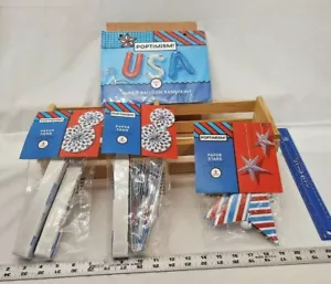 Patriotic Decorations 'USA' Balloons and 6 Banners of 2 Sets Party Supplies - Picture 1 of 7