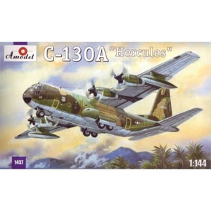 Amodel 1437 Plastic model airplane kit Scale 1:144 C-130A Hercules modelling kit - Picture 1 of 24