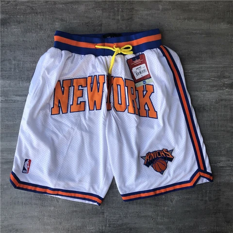 New York Knicks Vintage Men’s with Pockets Basketball Shorts White Size: S-3XL Cover