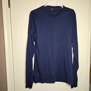 Navy Blue Long Sleeved T-shirt tall slim long/lanky Men's Boys - Picture 1 of 7