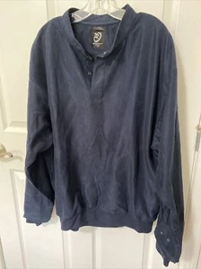 Zero Restrictions XL Microsuede Long Sleeve Shirt Blue Golf 1/4 Snap Pullover - Picture 1 of 4