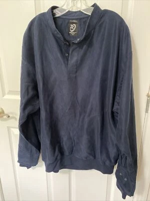 Zero Restrictions XL Microsuede Long Sleeve Shirt Blue Golf 1/4 Snap Pullover - Image 1 of 4