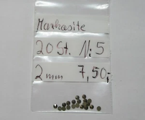 Echt Markasit Steine Größe 2 mm z.B. für Reparaturen 20 Stück Basteln Nr:5 - Bild 1 von 1