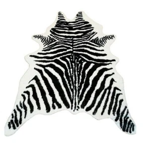 Simulated Zebra Cowhide Rug Living Room Bedroom Home Animal Rugs Mat Carpet UK - Picture 1 of 9