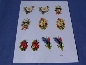 Miniature Dollhouse Craft Art Print Sheet Flowers Floral Strawberry DIY 8.5x11 - Picture 1 of 1
