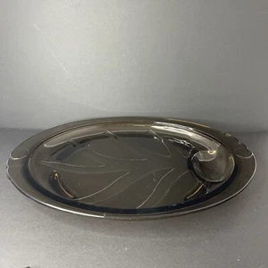 Platter - Meat Dish - grease trap - Footed - Smoke glass Tree of Life Pyrex 815 - Bild 1 von 10