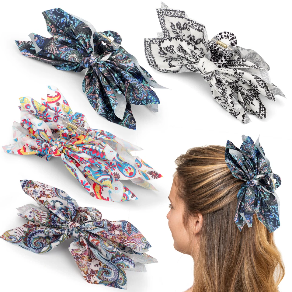 4Pcs Butterfly Hair Clips, Sturdy Flower Claw Clip, Big Hair Bows for Women Girl - Image 1 of 4