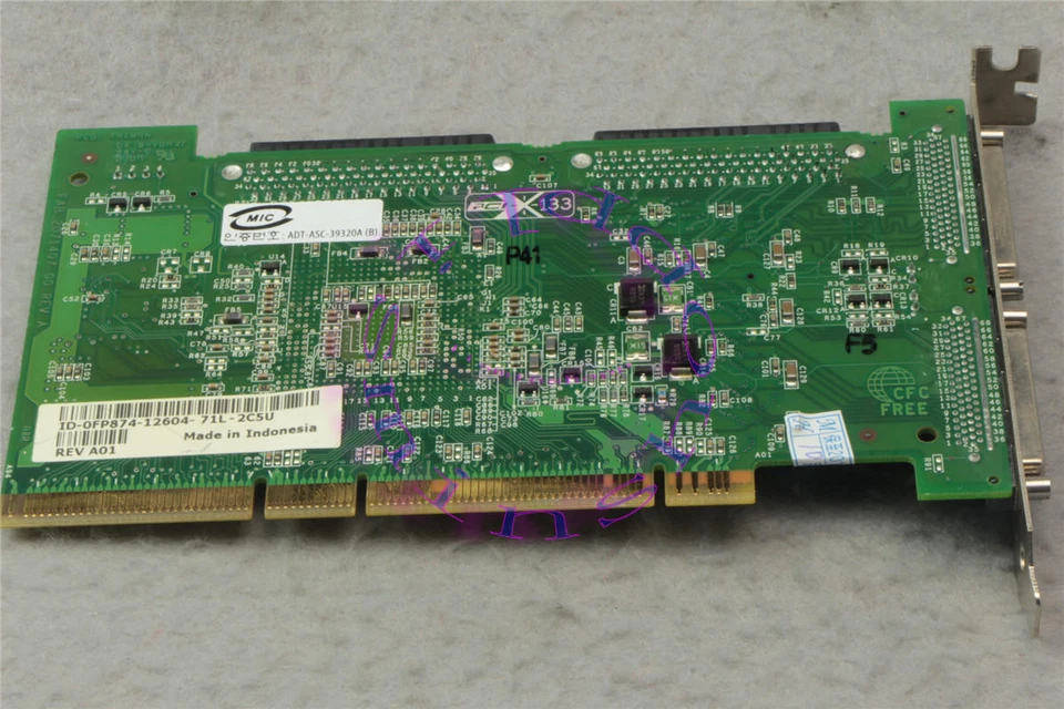 1PC Used FP874 Dell Adaptec Ultra U320 PCIx Dual SCSI RAID Card ASC-39320A - Image 1 of 1
