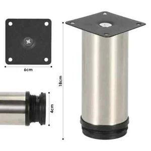 8 Möbelfüße Tischfuß Sockelfüße Couch Sockelfüße Verstellbar Edelstahl - Bild 1 von 2