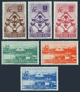 Haiti 417-C114,C114a, MNH. Mi 477-482,B.7. Universal EXPO Brussels-1958.Atomium, - Picture 1 of 2