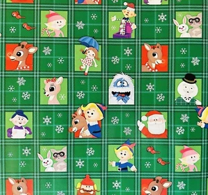 Hallmark Wrapping Paper Christmas Rudolph The Red Nosed Reindeer Green 35 Sq Ft. - Picture 1 of 3