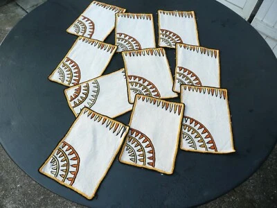 10 serviettes à thé ou à cocktail anciennes - Photo 1/4