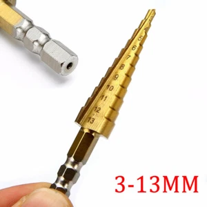 3mm-13mm 1/4 Stufenbohrer Titan HSS Schälbohrer Metallbohrer Kegelbohrer Senker - Picture 1 of 6