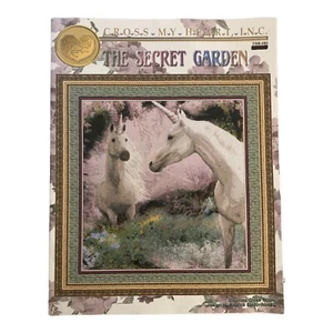 The Secret Garden Unicorns Cross My Heart Counted Cross-Stitch Pattern Booklet - Picture 1 of 3