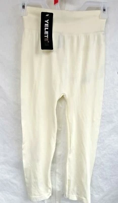 Leggings para mujer YELETE talla única ropa de pierna capri marfil entrepierna 18,5" Foto 1 de 4