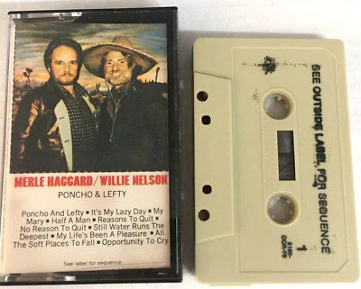 Merle Haggard / Willie Nelson Poncho & Lefty Cassette tape Ships  With Tracking Foto 1 de 3