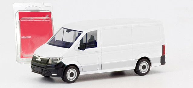 Herpa MiniKit 013857 - 1/87 MAN TGE Furgone Pianale, Bianco - Nuovo - Immagine 1 di 1