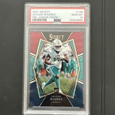 Jaylen Waddle 2021 Panini Select Tri-Color Prizm Rookie RC /199 PSA 10 Miami