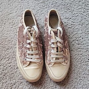 Sz 37 / 6.5Candice Cooper Shoes Embellished Leather Sequin Bedazzled Flats - Picture 1 of 12