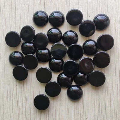 Fashion natural black stone round CABOCHON 18mm beads 30pcs/lot wholesale  - Image 1 of 2