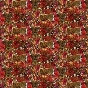 Nature Fabric - Wild Wings Amongst the Shadows Deer Scene - Springs YARD - Picture 1 of 1
