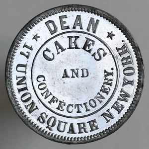 1876 Dean Cakes and Confectionery 17 Union Square NYC Centennial Token UNLISTED - Picture 1 of 2