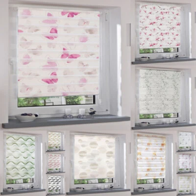 Doppelrollo Motiv Design Muster Klemmfix Easyfix Alu Vario Rollo ohne Bohren Tür - Bild 1 von 2