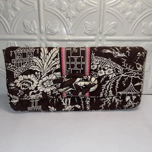 VERA BRADLEY Knot Just A Clutch IMPERIAL TOILE Shoulder Bag Brown Pink - Picture 1 of 19