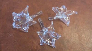 3 Clear Hand-Blown Art Glass Flower-Shaped Vases - Single Stem Flower Vases Lily - Picture 1 of 5