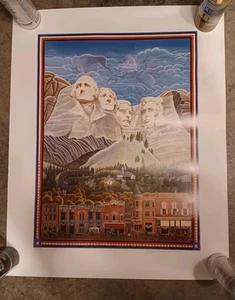 David McCall Johnston - Mount Rushmore - Lithograph - Signed - 57/1000 - Picture 1 of 6