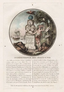 American Independence Revolution America United States Schapkunst Mezzotint 1786 - Imagen 1 de 1