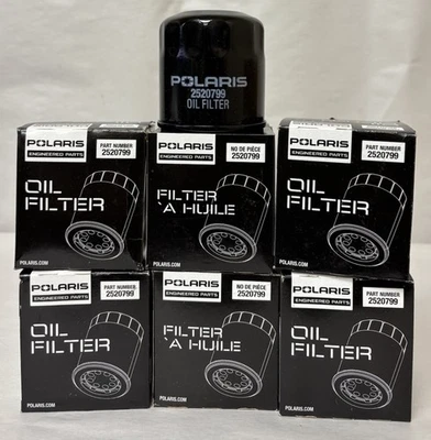 2015-2025 Polaris RZR XP & Sportsman 850 Oil Filters, BLK (6) OEM #2520799 #M940 - Image 1 of 4
