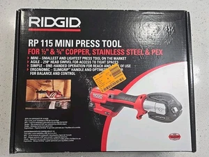 RIDGID RP 115 Mini Press Tool For 1/2"&3/4" Cooper,stainless Steel & Pex (72553) - Picture 1 of 6