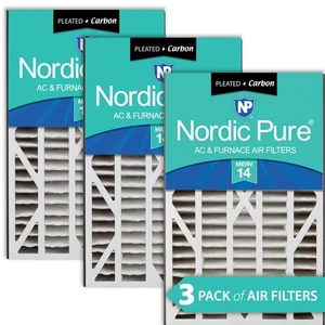 Air Bear Cub 16x25x3 Air Filter Replacement MERV 14 Plus Carbon 3 Pack - Picture 1 of 7