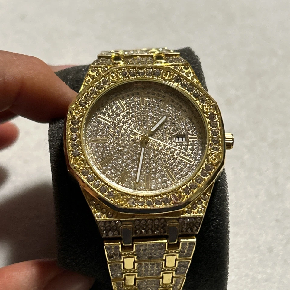 Belo relógio de pulso masculino Bling - Imagem 1 de 4