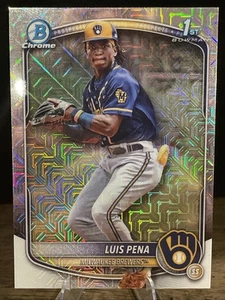 2025 Bowman Chrome MOJO REFRACTOR #BCP-38 Luis Pena 1st Bowman - Brewers - Picture 1 of 2