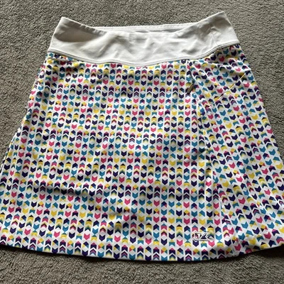 Saia curta feminina Cutter & Buck CB DryTec pequena S geométrica tênis golfe - Imagem 1 de 4