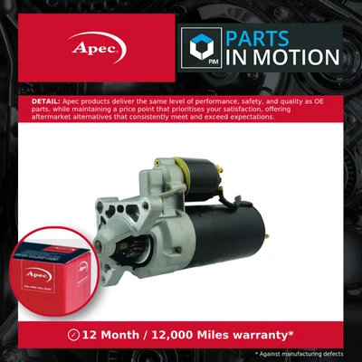 Starter Motor fits PEUGEOT 305 Mk2 1.8D 83 to 87 161A(XUD7) 555836 91514312 Apec - Image 1 of 4